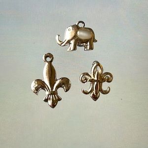 Silver Charms! Elephant and fleur-de-lys.
